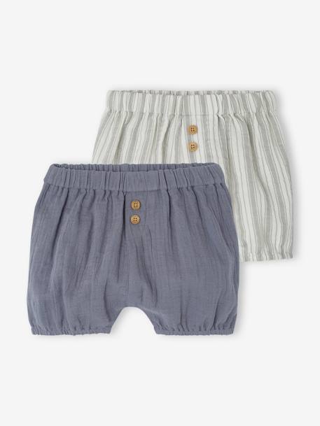 Bébé-Lot de 2 bloomers naissance en gaze de coton