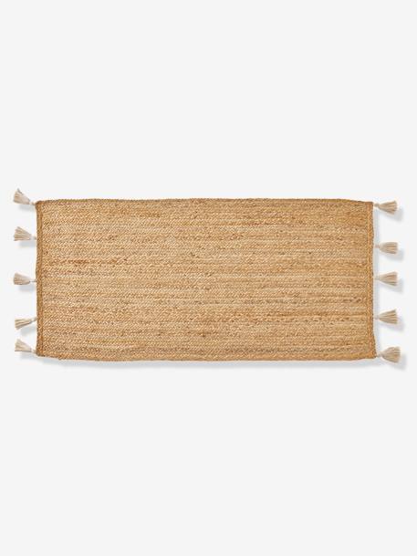 Tapis rectangle en jute à pompons beige doré 1 - vertbaudet enfant 