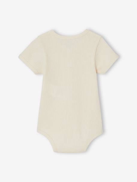 Lot de 2 bodies ouverture devant bébé en maille nid d'abeille coton biologique olive 4 - vertbaudet enfant 