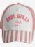 Casquette fille 'Cool Girls Club' rayé bleu+rayé rose 9 - vertbaudet enfant 