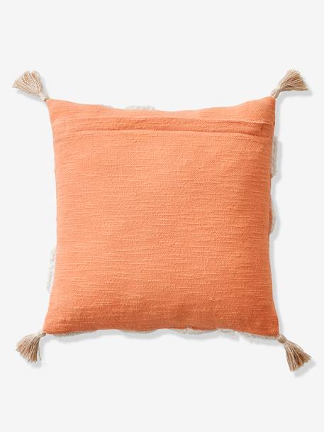 Coussin carré fleurs à pompons mandarine 5 - vertbaudet enfant 