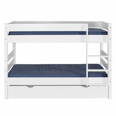 Pack lit superposé avec sommier gigogne et matelas Nubie   Blanc 90x190 cm BLANC 2 - vertbaudet enfant 