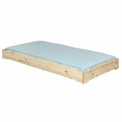 Chambre et rangement-Chambre-Pack lit empilable avec matelas Jelly   Bois naturel 90x190 cm