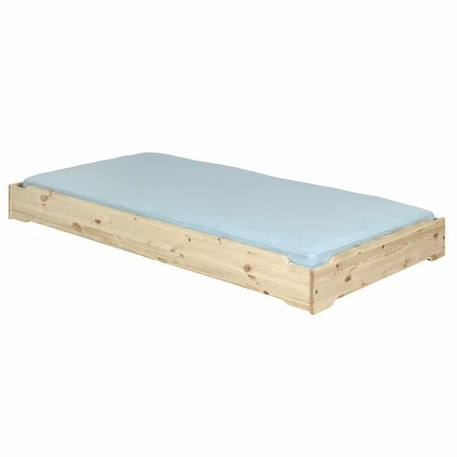 Pack lit empilable avec matelas Jelly   Bois naturel 90x190 cm MARRON 1 - vertbaudet enfant 