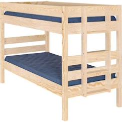 Chambre et rangement-Pack lit superposé bas avec 2 matelas Aniba   Bois naturel 90x200 cm