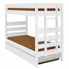 Pack lit superposé haut avec sommier gigogne et matelas Aniba   Blanc 90x200 cm  - vertbaudet enfant