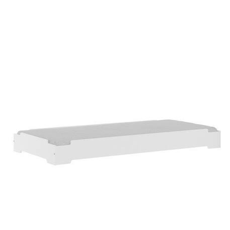 Lit empilable avec sommier et matelas - SOGAN - Stack - Blanc - 1 place - A lattes - MDF - Haute Densité 13 cm BLANC 1 - vertbaudet enfant 