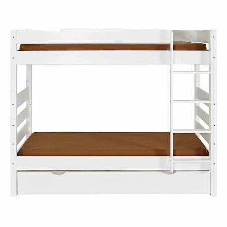 Pack lit superposé haut avec sommier gigogne et matelas Nubie   Blanc 90x190 cm BLANC 2 - vertbaudet enfant 