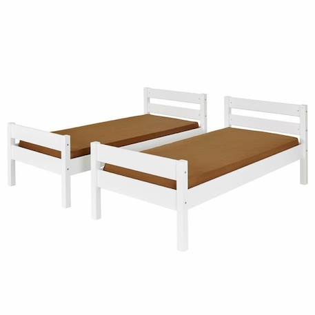 Pack lit superposé avec sommier gigogne et matelas Nubie   Blanc 90x200 cm BLANC 4 - vertbaudet enfant 