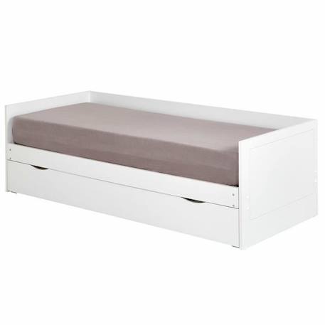 Lit gigogne avec 2 matelas 80x200 cm Molly blanc BLANC 1 - vertbaudet enfant 