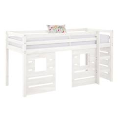 Chambre et rangement-Chambre-Pack lit mi-hauteur avec matelas Alma Blanc 90x200 cm