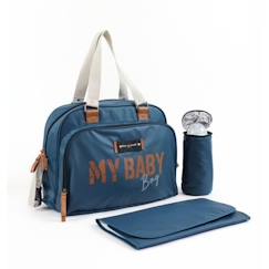 -Sac à langer quotidien BABY ON BOARD SIMPLY BABYBAG - Bleu océan - Grande Capacité - Matelas et Porte Biberon Isotherme