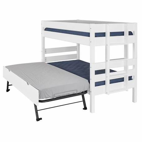 Pack lit superposé avec sommier gigogne et matelas Aniba   Blanc 90x190 cm BLANC 4 - vertbaudet enfant 