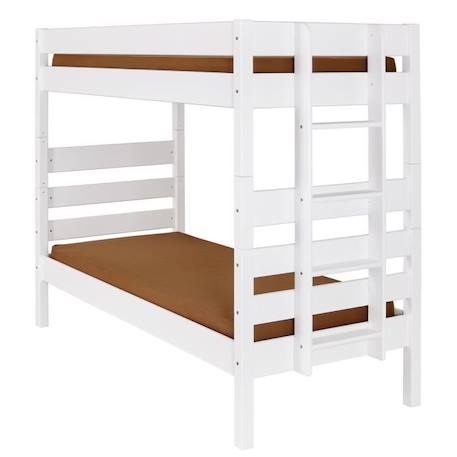 Lit superposé haut Aniba - 90x190 cm - Pin massif - 2 matelas inclus BLANC 1 - vertbaudet enfant 