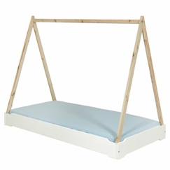 Lit empilable cabane avec matelas 90x190 cm Jelly blanc - AKITEN RETAIL  - vertbaudet enfant