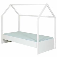 Chambre et rangement-Chambre-Lit bébé, lit enfant-Lit enfant-Lit cabane Pika - AKITEN RETAIL - Blanc 90x190 cm - 2 hauteurs de couchage - Matelas inclus