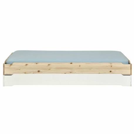 Pack lit empilable avec matelas Jelly   Bois naturel 90x190 cm MARRON 4 - vertbaudet enfant 