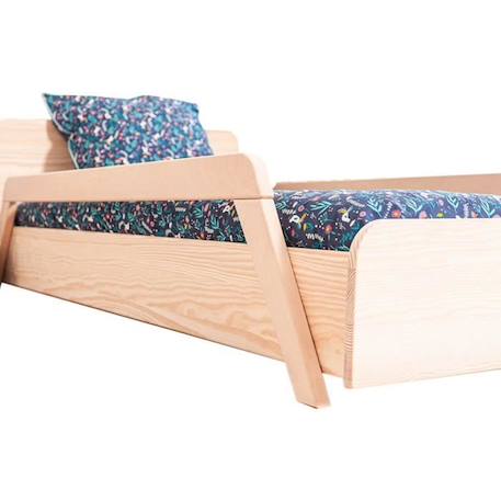 Pack lit avec matelas Pixia - AKITEN RETAIL - 1 place - Bois massif - Matelas inclus MARRON 4 - vertbaudet enfant 