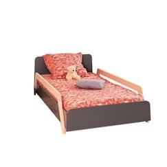 Pack lit enfant Pixia - AKITEN RETAIL - Gris et bois - 90x190 cm - Matelas inclus  - vertbaudet enfant