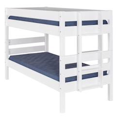 Chambre et rangement-Chambre-Lit superposé bas Aniba - SOGAN - Blanc - 90x190 cm - 2 matelas inclus