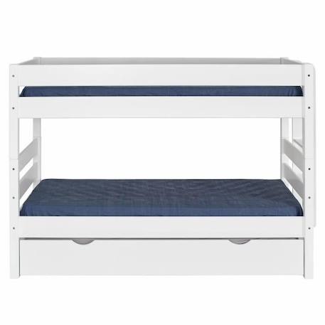 Pack lit superposé avec sommier gigogne et matelas Aniba   Blanc 90x190 cm BLANC 2 - vertbaudet enfant 