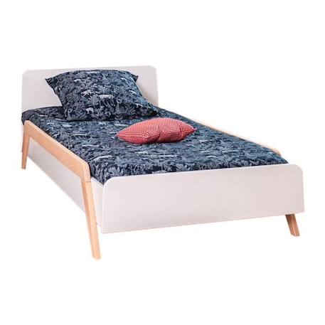 Pack lit avec matelas Pixia   Blanc et bois 90x190 cm BLANC 2 - vertbaudet enfant 