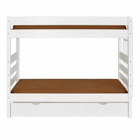 Pack lit superposé haut avec sommier gigogne et matelas Aniba   Blanc 90x190 cm BLANC 2 - vertbaudet enfant 