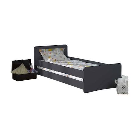 Pack lit avec sommier et matelas Spike  Gris anthracite 90x190 cm BLANC 2 - vertbaudet enfant 