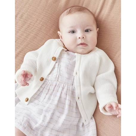 Cardigan en tricot boutonné BLANC+BLEU+ROSE 2 - vertbaudet enfant 