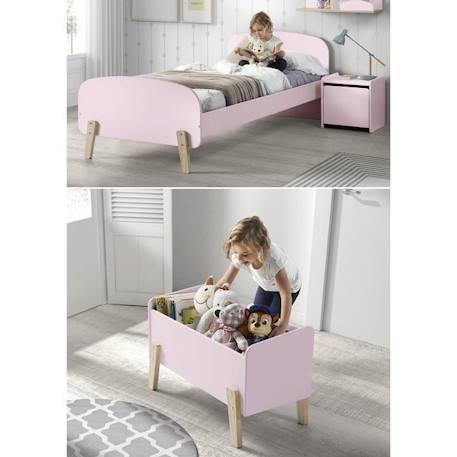 KIDDY Chambre enfant complète style scandinave en bois pin massif et MDF laqué vieux rose - l 90 x L 200 cm ROSE 1 - vertbaudet enfant 