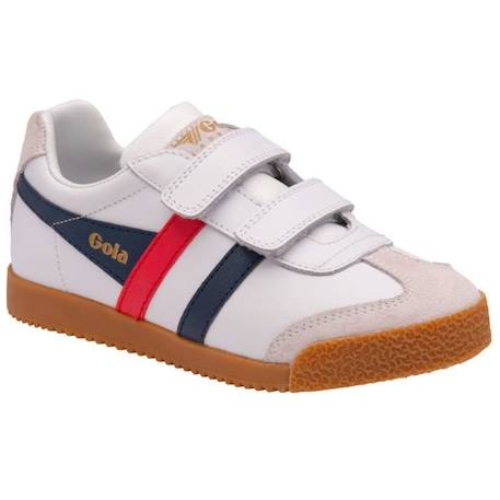 Basket Cuir Enfant Gola Harrier Leather Strap - Blanc/Bleu/Rouge - Scratch - GOLA ROUGE 2 - vertbaudet enfant 