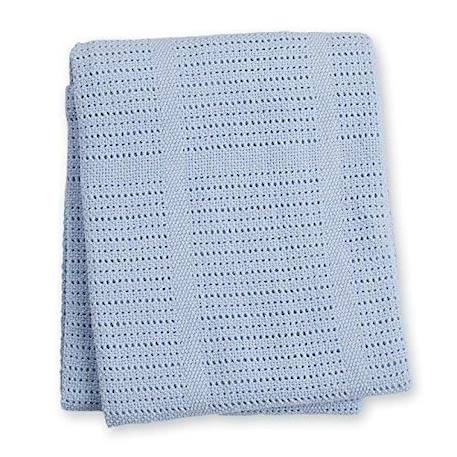 Couverture tricot de coton - Lulujo - Bleu - 100 x 80 cm BLEU 4 - vertbaudet enfant 
