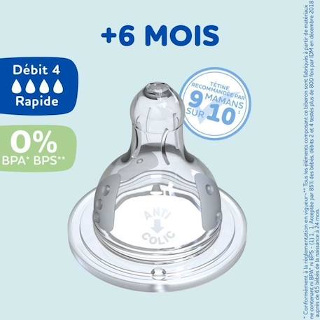 Lot de 4 tétines rondes DODIE Initiation - Débit 4 BLANC 3 - vertbaudet enfant 