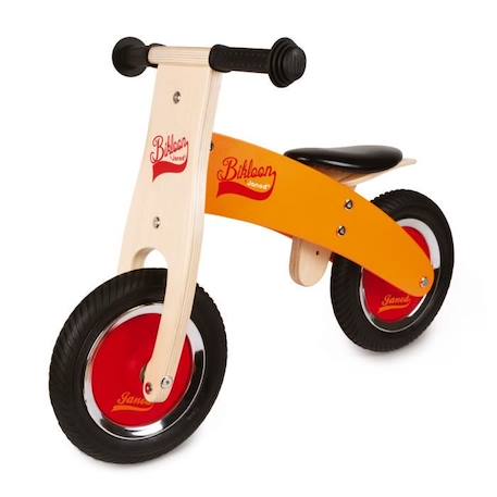 Draisienne en bois Janod Little Bikloon - Orange - Dès 2 Ans - Pneus gonflables - Selle réglable ORANGE 2 - vertbaudet enfant 