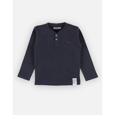 T-shirt henley manches longues BLEU 3 - vertbaudet enfant 