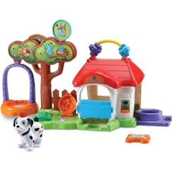 Jouet-Jeux d'imagination-Voitures et animaux télécommandés-Cabane à surprises Tut Tut Animo - VTECH - P'tite cabane à surprises - Zinzin le chien coquin