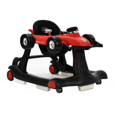 Trotteur F1 - Asalvo - Rouge - Réglable en hauteur - Roues pivotantes - Plateau de jeux BLANC 1 - vertbaudet enfant 