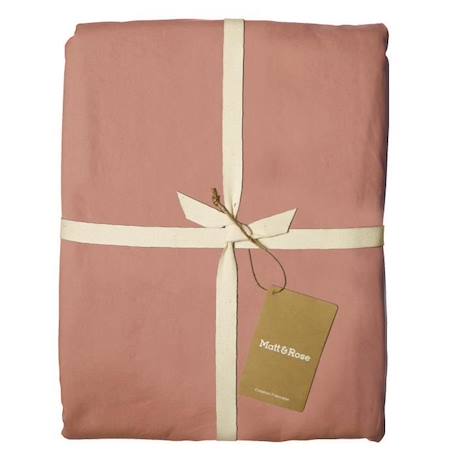 Drap-housse uni en coton, COTON LAVÉ Nude 90x190 cm ROSE 2 - vertbaudet enfant 