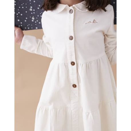 Robe manches longues en velours côtelé BLANC 3 - vertbaudet enfant 