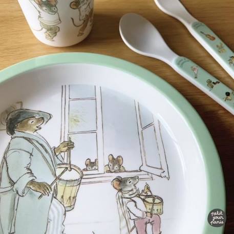 Coffret repas 5 pièces - Petit Jour Paris - Ernest et Célestine - Fille - Blanc - Enfant BLANC 4 - vertbaudet enfant 