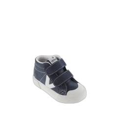 Chaussures-Baskets montantes enfant Victoria Tribu - Bleu Marine - Scratch - Synthétique - Plat