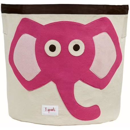 3 Sprouts - Sac à jouets Eléphant Rose - ELEMENTS FOR KIDS ROSE 1 - vertbaudet enfant 