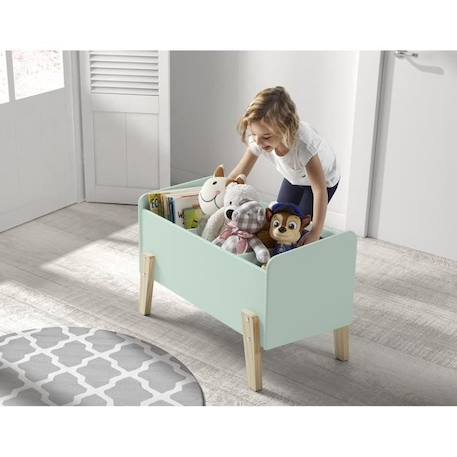 KIDDY Chambre enfant complète style scandinave en bois pin massif et MDF laqué vert menthe - l 90 x L 200 cm VERT 3 - vertbaudet enfant 