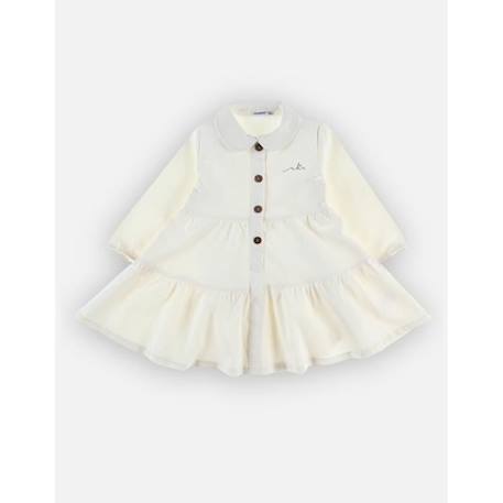 Robe manches longues en velours côtelé BLANC 4 - vertbaudet enfant 