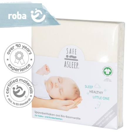 Drap Housse Bébé ROBA - safe asleep® - 60x120 à 70x140 cm - 100% Coton-Jersey - Blanc Canadien BLANC 3 - vertbaudet enfant 