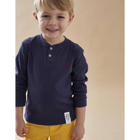 T-shirt henley manches longues BLEU 2 - vertbaudet enfant 