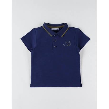 Polo en coton piqué bleu marine BLEU 1 - vertbaudet enfant 