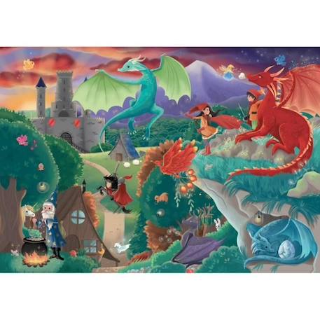 Puzzle Michele Wilson - Puzzle en bois 50 pièces DRAGONS - Multicolore BLANC 2 - vertbaudet enfant 