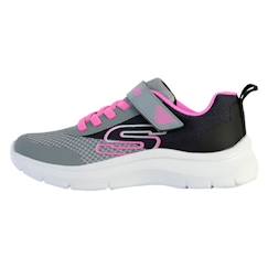 Chaussures-Chaussures garçon 23-38-Baskets, tennis-Basket Basse Enfant Skechers Trending Color - Noir Gris - À Scratch - Confort Exceptionnel