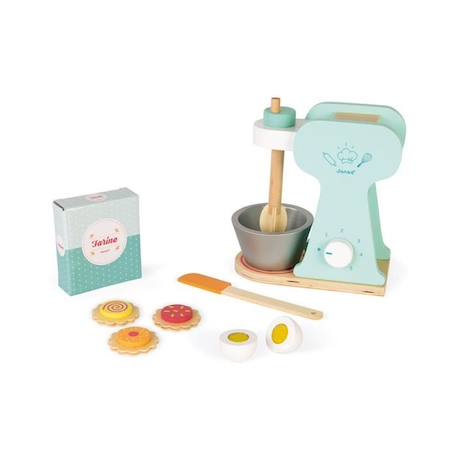 Robot pâtissier en bois JANOD - Set du petit pâtissier - 6 pièces - Dès 3 Ans BLEU 1 - vertbaudet enfant 